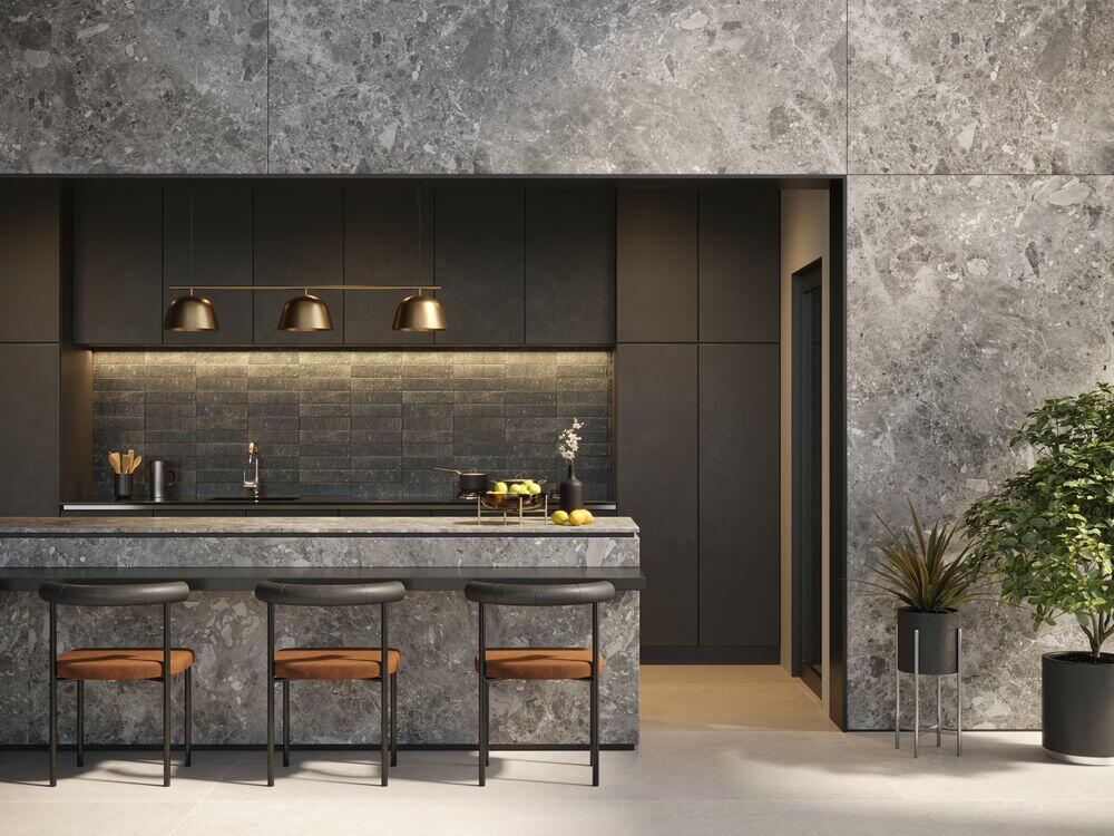 Porcelanato Ceppo Di Gre Retificado Polido 120x250 Cinza Roca