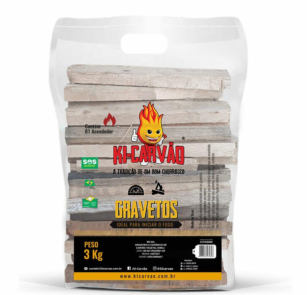 Graveto Ki-Carvão 3kg