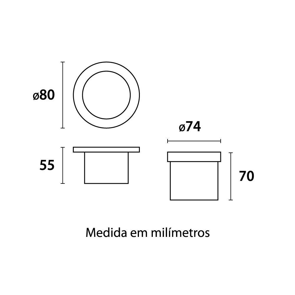 Embutido de Solo Dresden LED IP67 Inox 3w 3.000k Luz Branco Quente Blumenau Iluminação