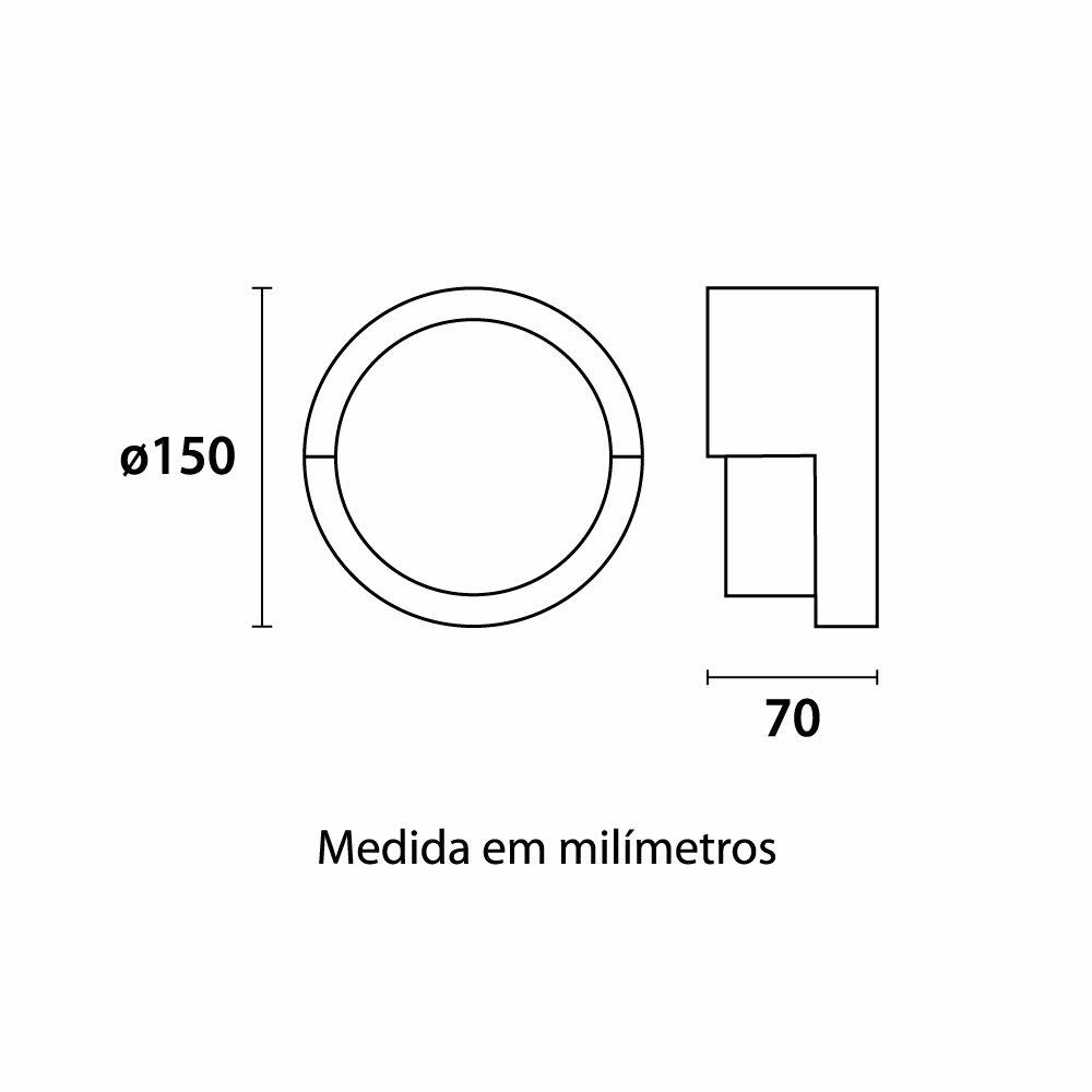 Arandela Hanover LED Redondo 6w 3.000k Luz Branco Quente Blumenau Iluminação