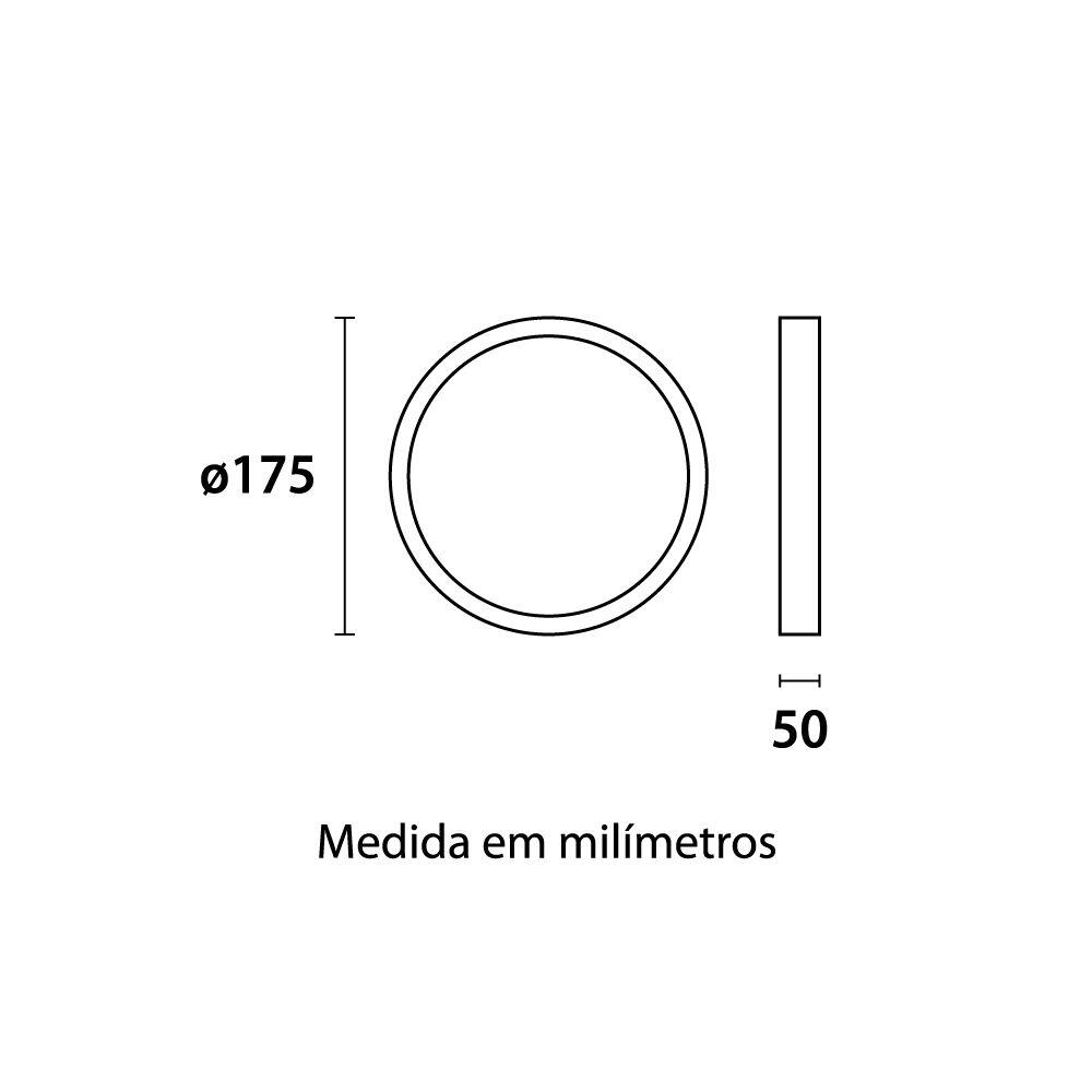Arandela Berlin LED Redondo 12w 3.000k Luz Branco Quente Blumenau Iluminação