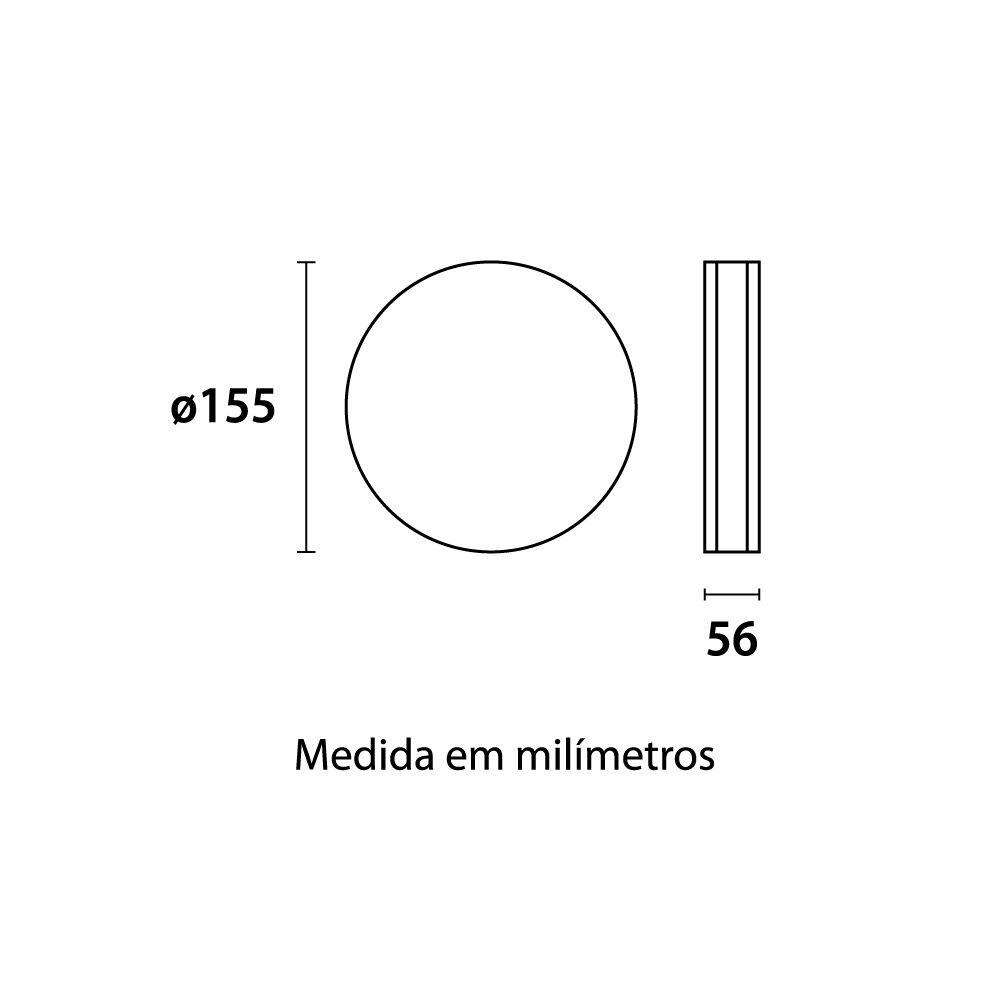 Arandela Kassol LED Redondo 12w 3.000k Luz Branco Quente Blumenau Iluminação