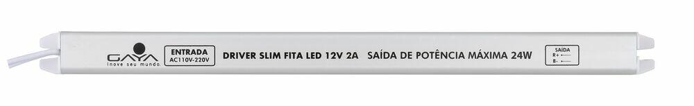 Driver para Fita Led Slim 12V 2A Prata Gaya