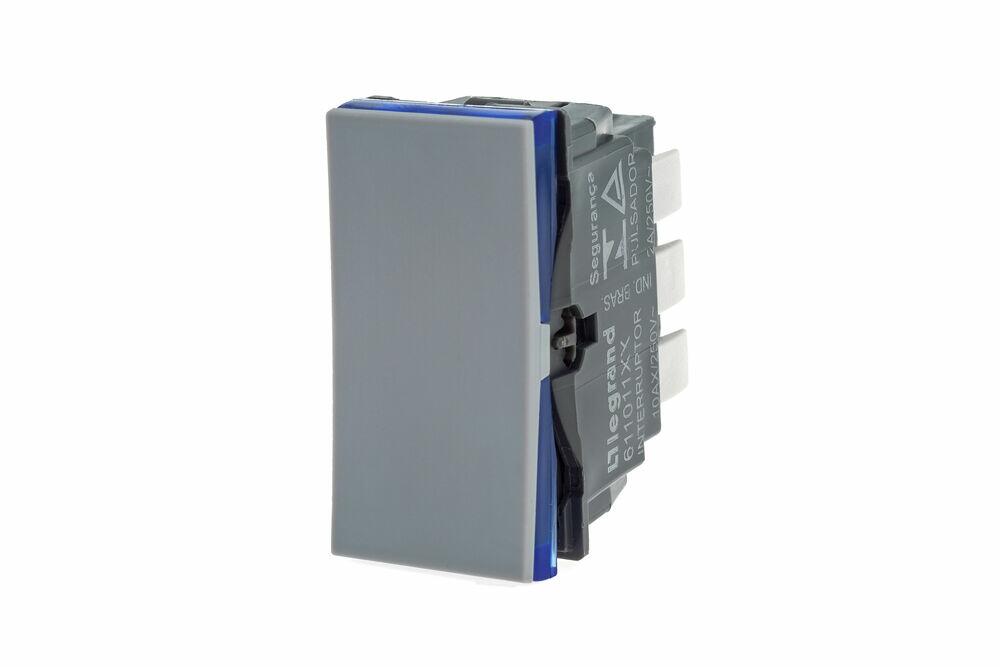 Modulo interruptor simples Plus+ Legrand 611010cz  10A cinza acetinado Pial