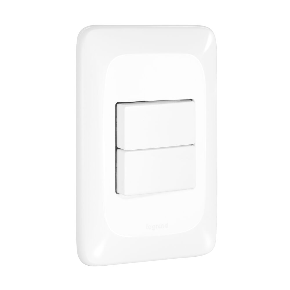 Conjunto Interruptor 2 Seções Pop Branco Pial