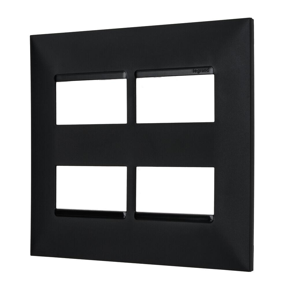 Placa Plus+ 4 Seções 4x4cm Preto Pial