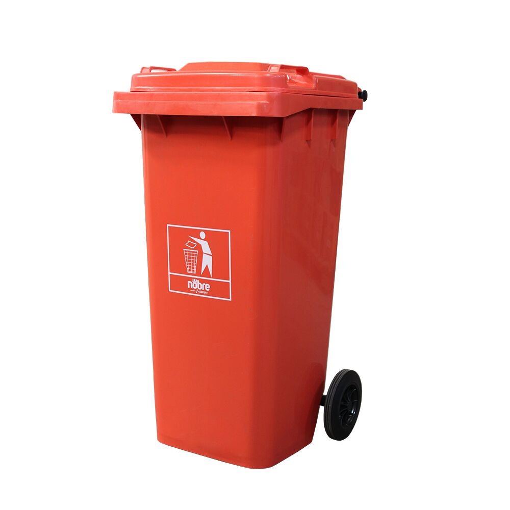 Lixeira Seletiva 120L Goedert Nobre Laranja c/Rodas