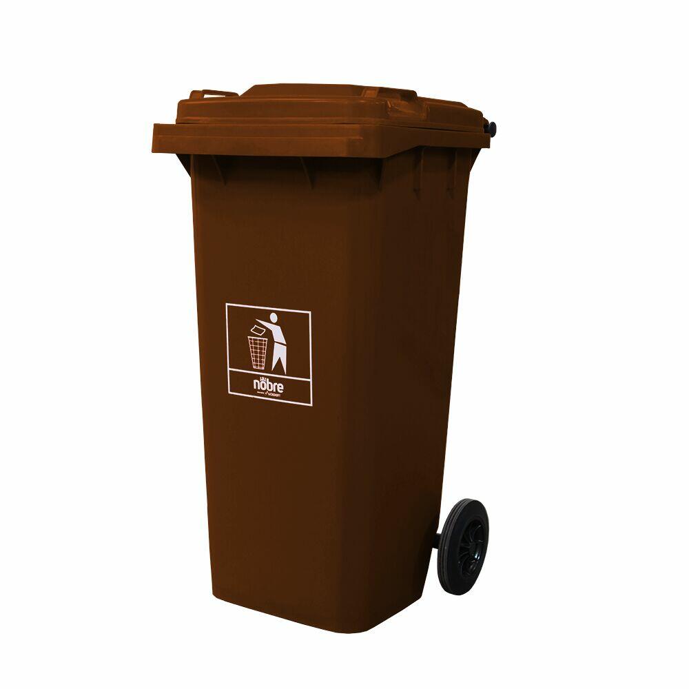 Lixeira Seletiva 120L Goedert Nobre Marrom c/Rodas