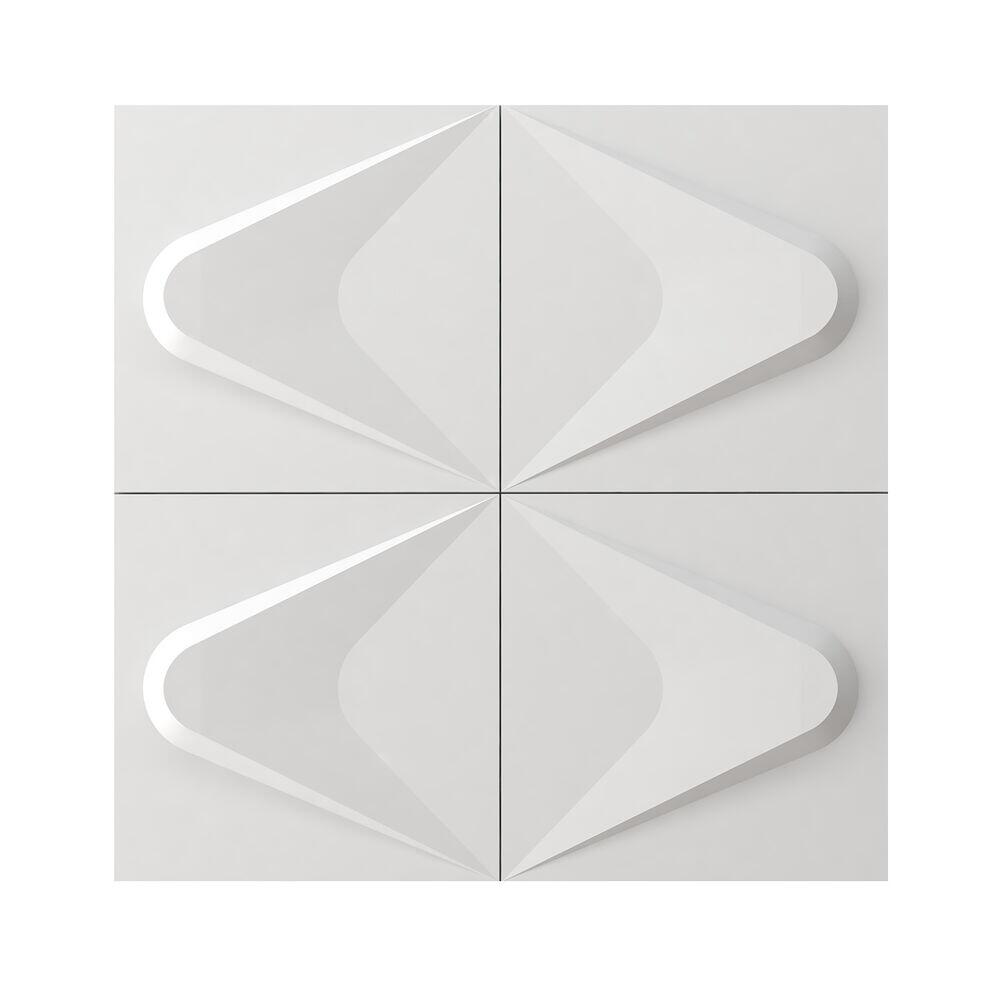 Revestimento Cimentício Boome Parede Cemento 3D Bianco 40x40x1,5 Cimentíssimo