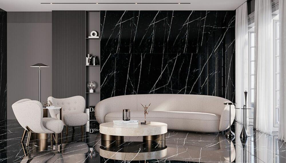 Porcelanato Royal Black Lux Retificado Polido 90x180 Biancogres