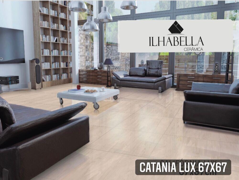 Piso Cerâmico Catania Lux Retificado Brilhante 68x68 Ilhabellla