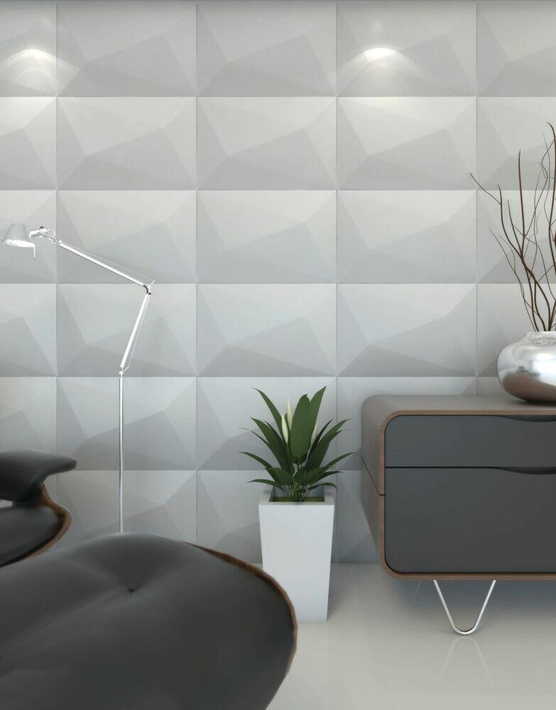 Revestimento Cimentício Tracciato Parede Cemento 3D Bianco 40x60x3 Cimentíssimo