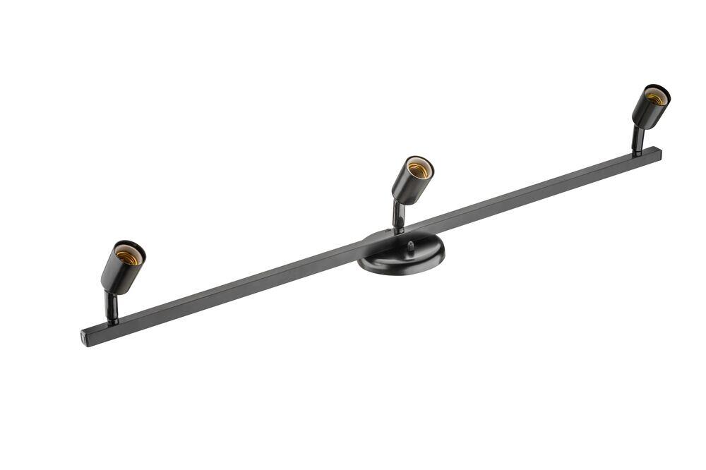 Trilho 3 Lâmpadas Bali Preto Spot Line Vitralux