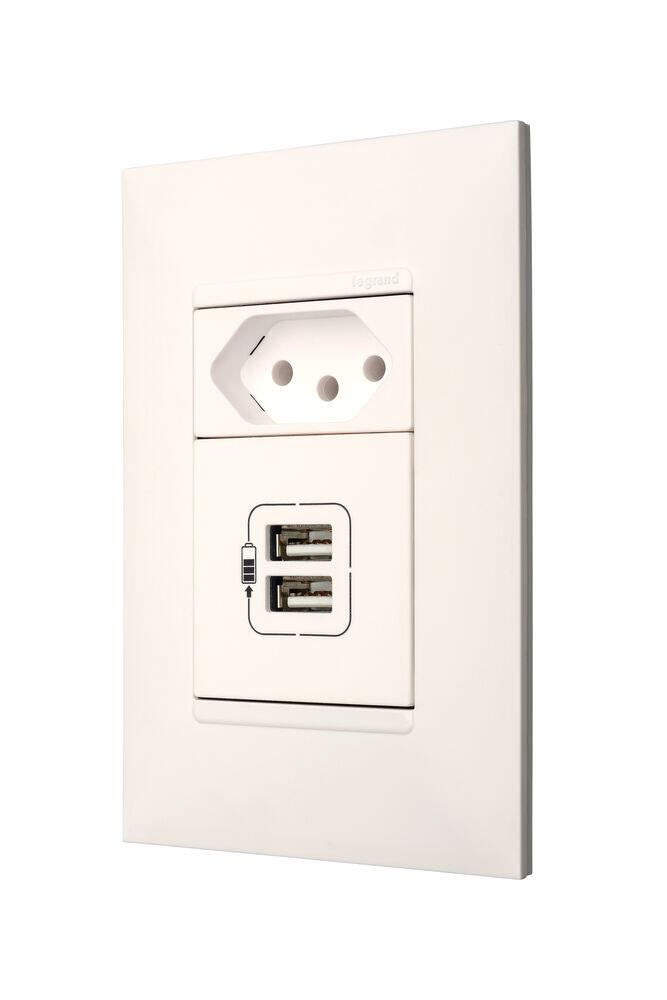 Carregador USB Pial Branco Acetinado 2m