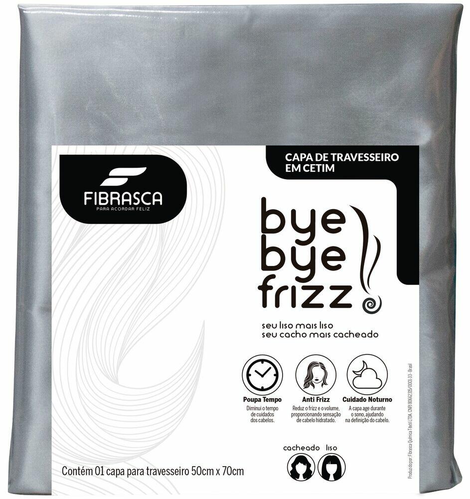Fronha Bye Bye Frizz Cetim Prata 0,50x0,70m Fibrasca
