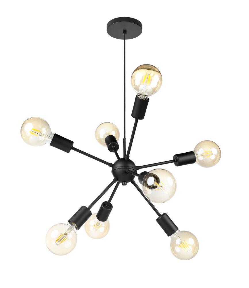 Pendente 8 Lâmpadas Sputnik E27 Preto Bronzearte