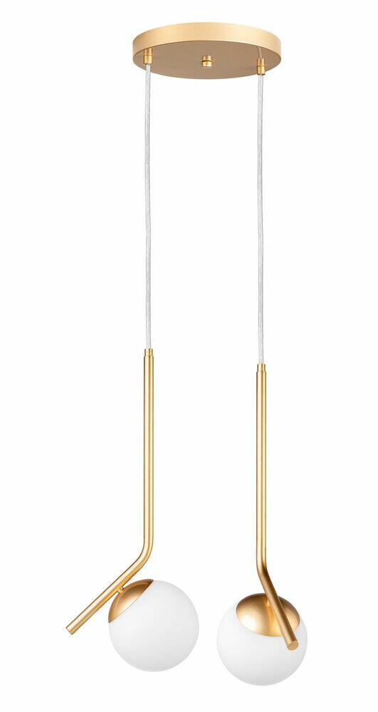 Pendente 2 Lâmpadas Dreams Curve E27 Dourado Bronzearte