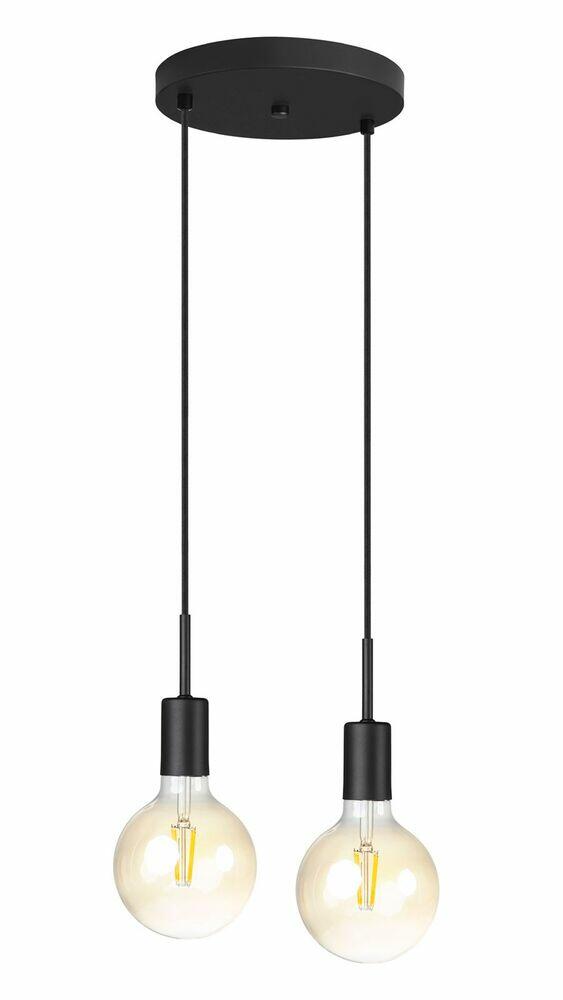Pendente 2 Lâmpadas E27 Preto Bronzearte