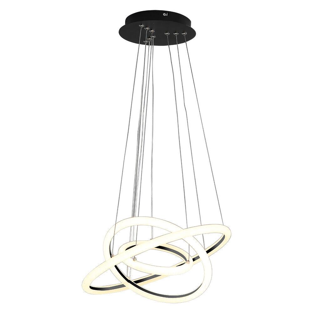 Pendente Orbital Triplo 3000K 49W Preto Luz Amarela Bronzearte