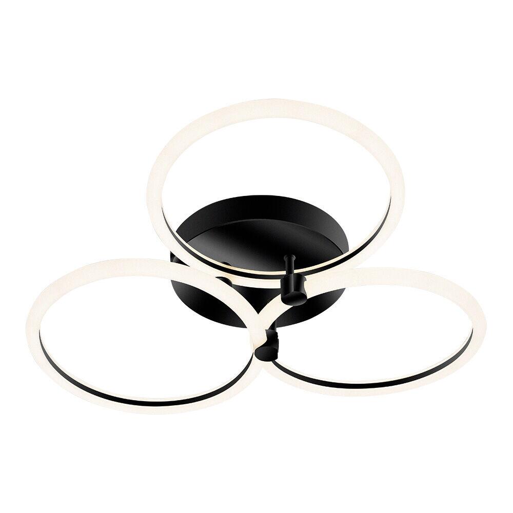 Plafon Space Orbital 3000K 48W Preto Luz Amarela Bronzearte