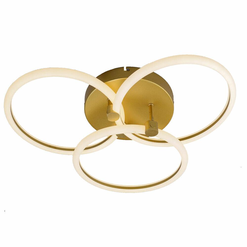 Plafon Space Orbital 3000K 48W Dourado Luz Amarela Bronzearte