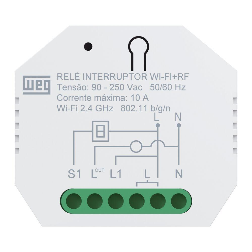 Módulo Relé Interruptor Wi-fi + RF Branco Ártico Weg
