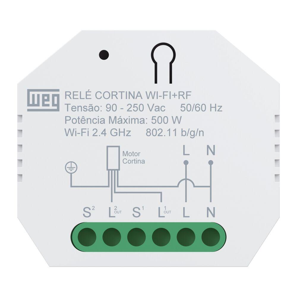Módulo Relé Cortina Wi-fi + RF Branco Ártico Weg