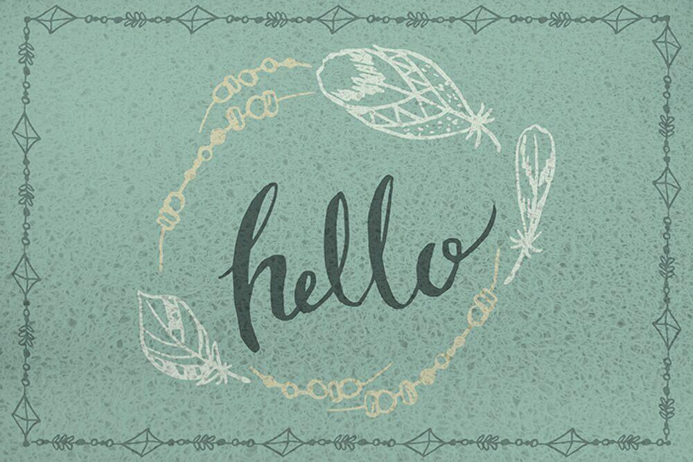 Tapete Capacho Vinil Super Print Hello 40x60 Euro Mats