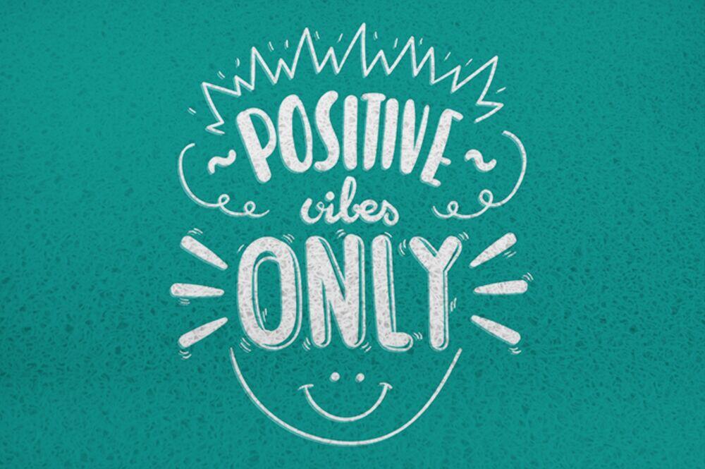 Tapete Capacho Vinil Positive Vibes 60x40 Euro Mats