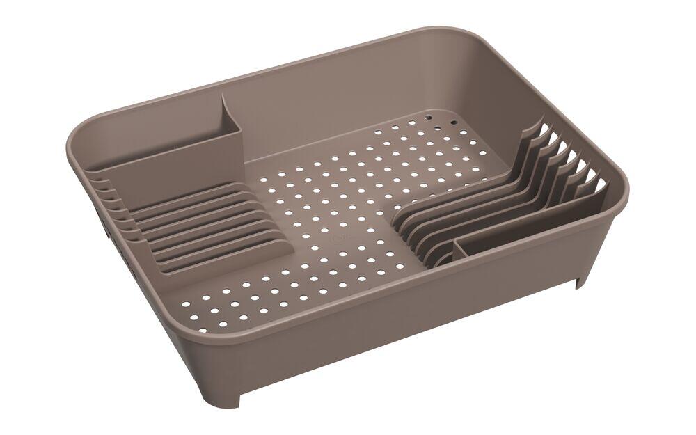 Escorredor de Louças de plástico Warm Gray Basic 14 pratos Coza