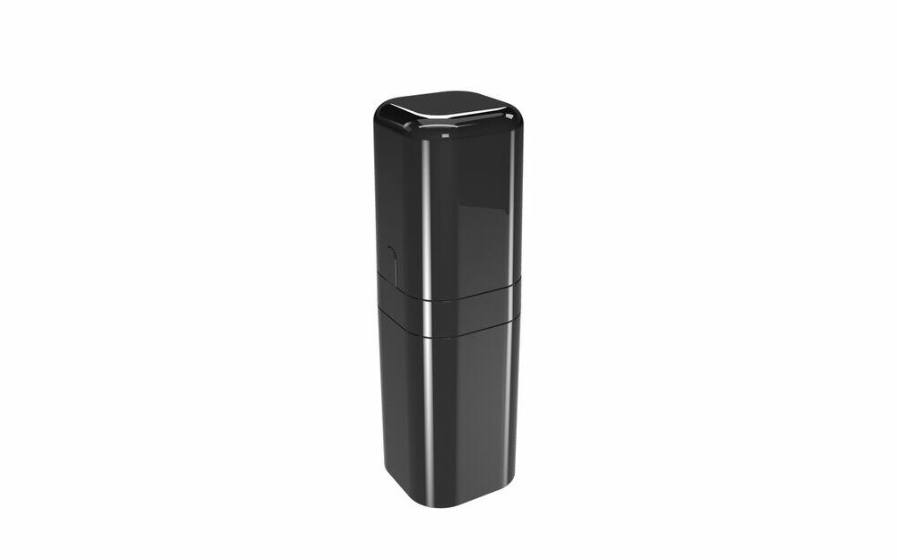 Porta Escova de Dente com Tampa Splash 6,5x6,5x22,5cm Preto Coza