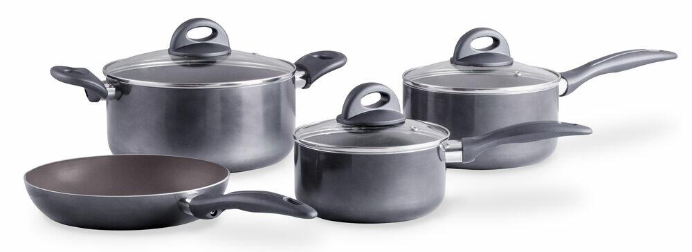 Jogo de Panelas Antiadetentes Smart Plus 4 Peças Cinza Brinox