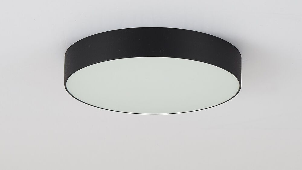 Plafons Led Redondo 24W Decorativo Preto Vitralux