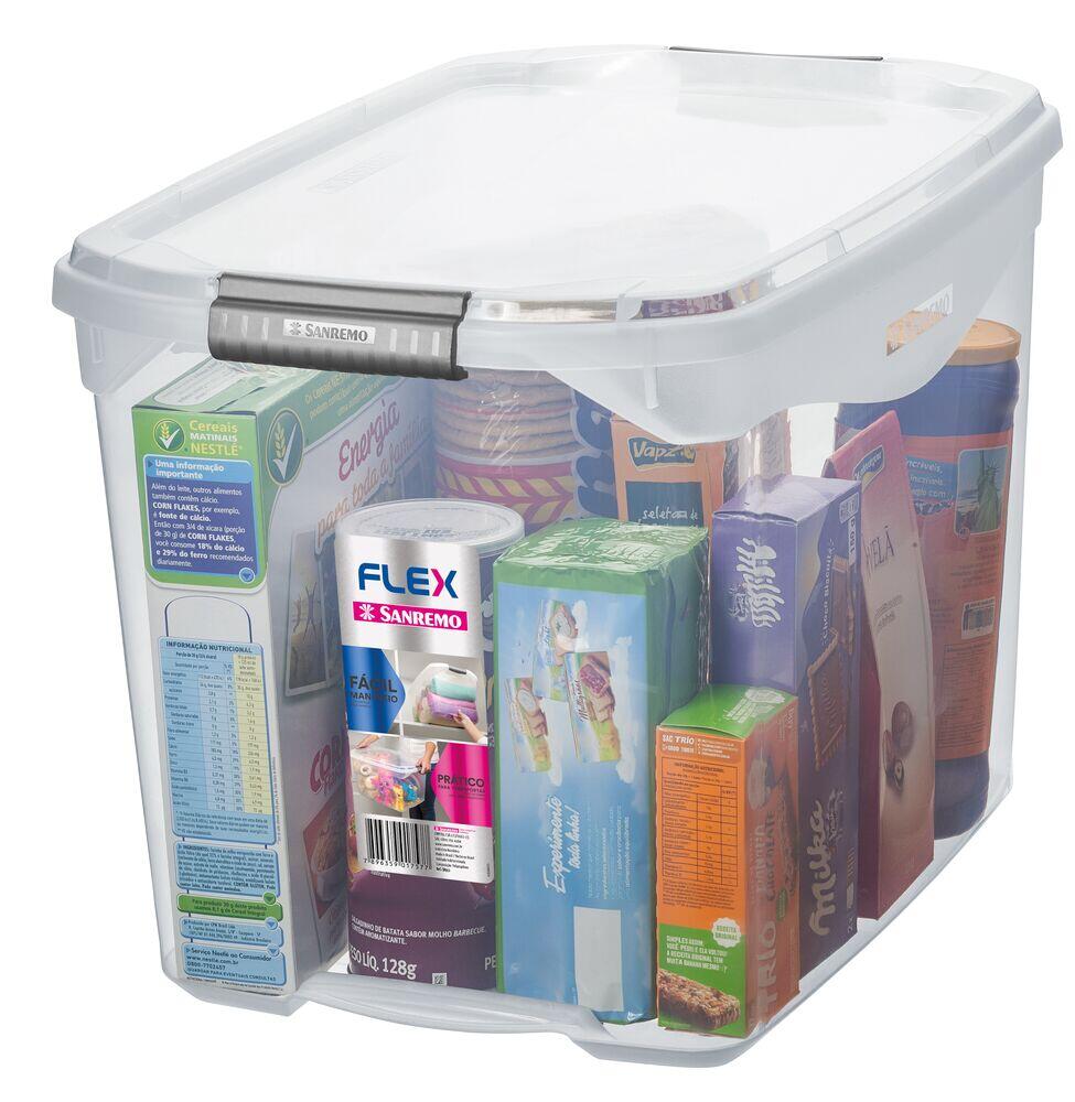Caixa Plástica Flex Cristal 36L Sanremo
