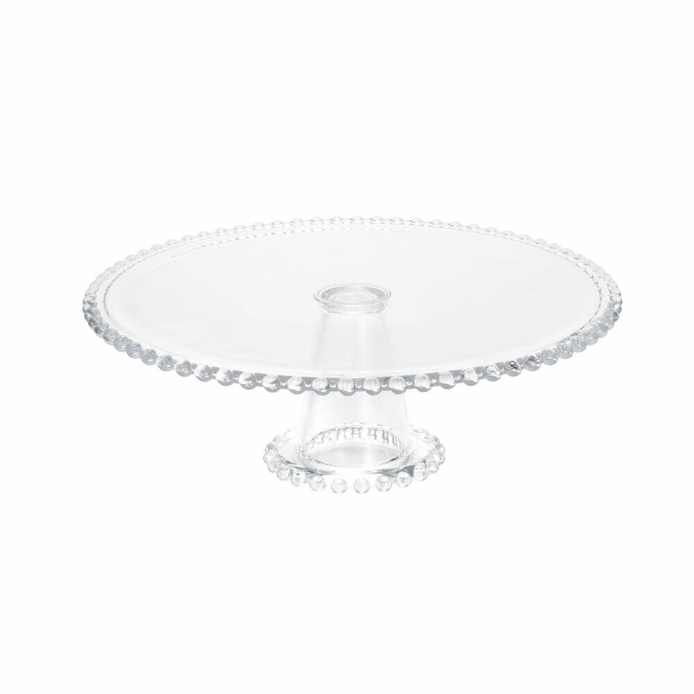 Prato de cristal para bolo com pé Pearl 31x11cm Rojemac