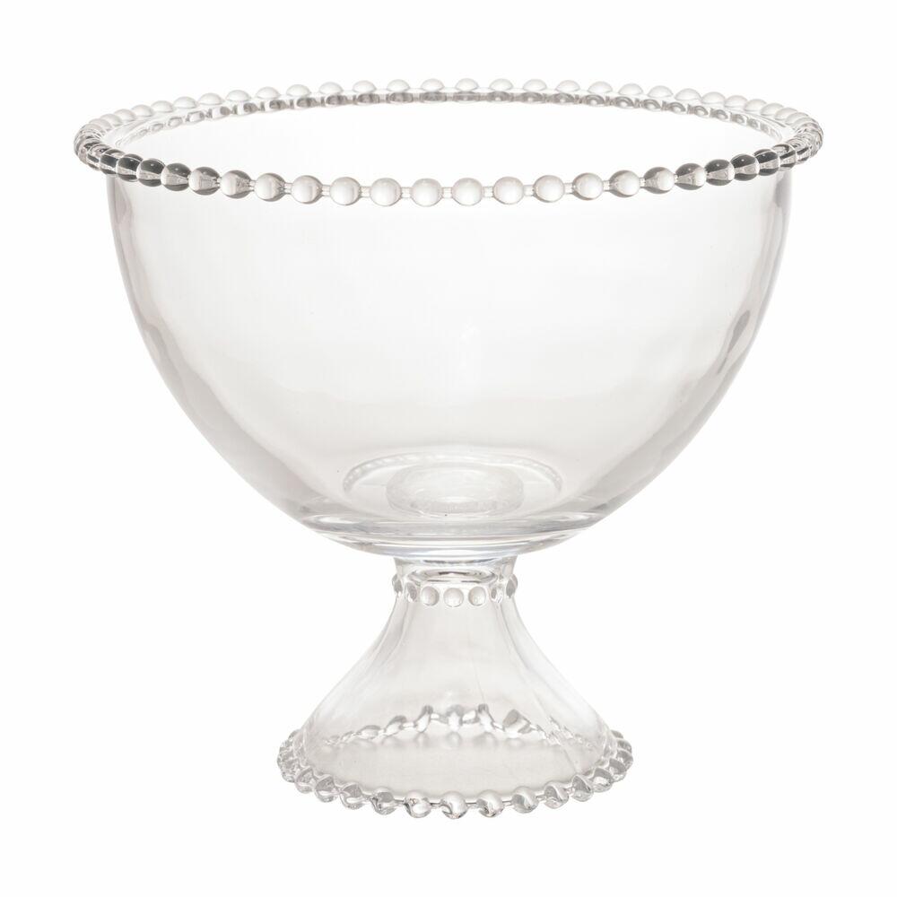 Saladeira Vidro Pearl com Pé 1,9L Transparente Rojemac