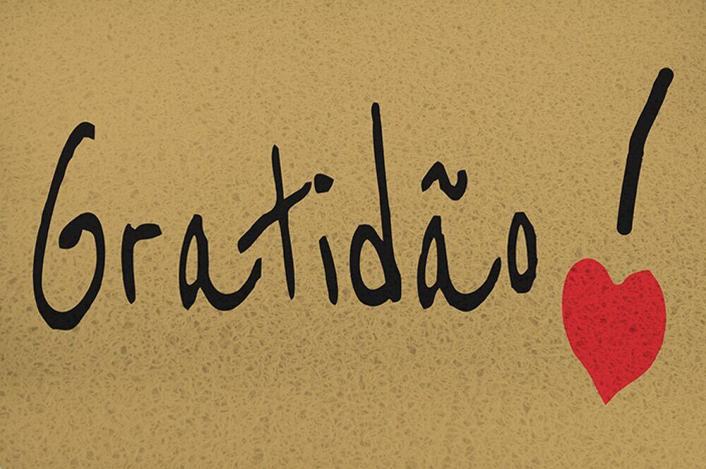 Tapete Capacho Gratidão Affection 60 x 40 cm Euro Mats
