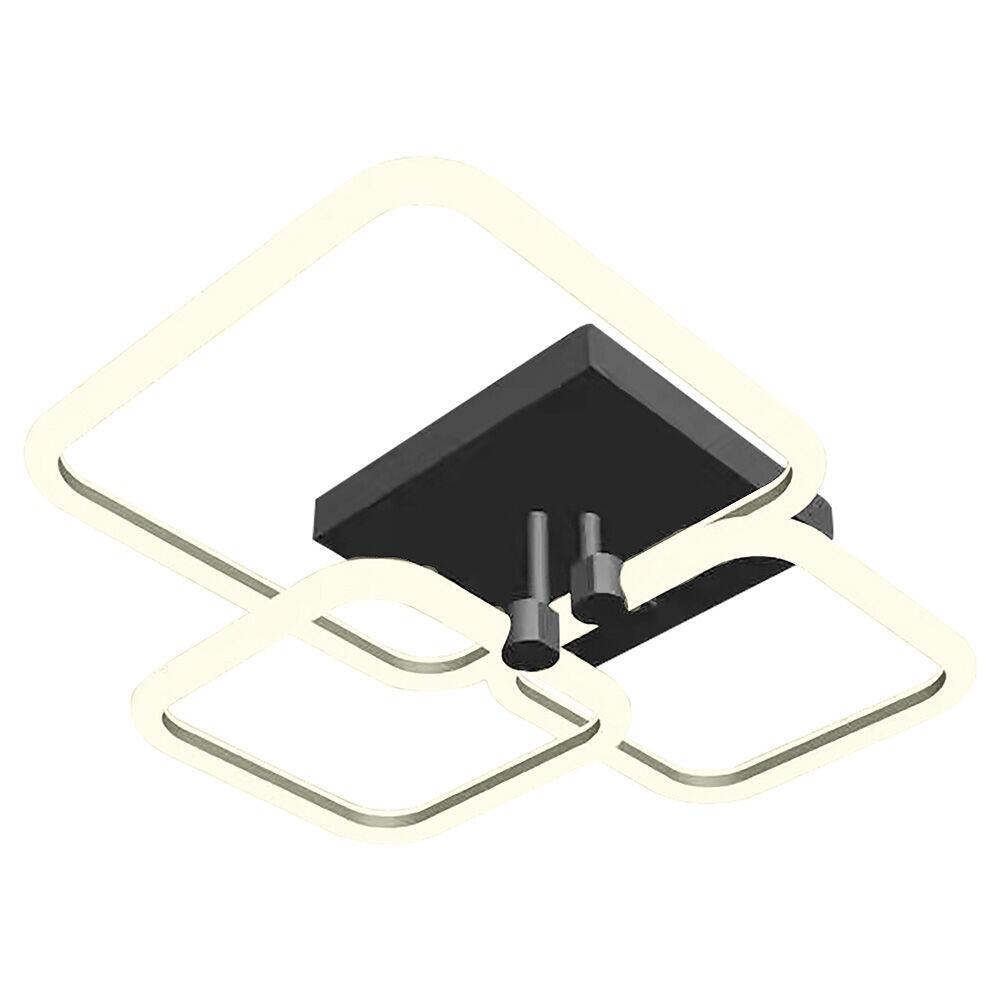 Plafon Led Space Square Triplo Preto Bronzearte