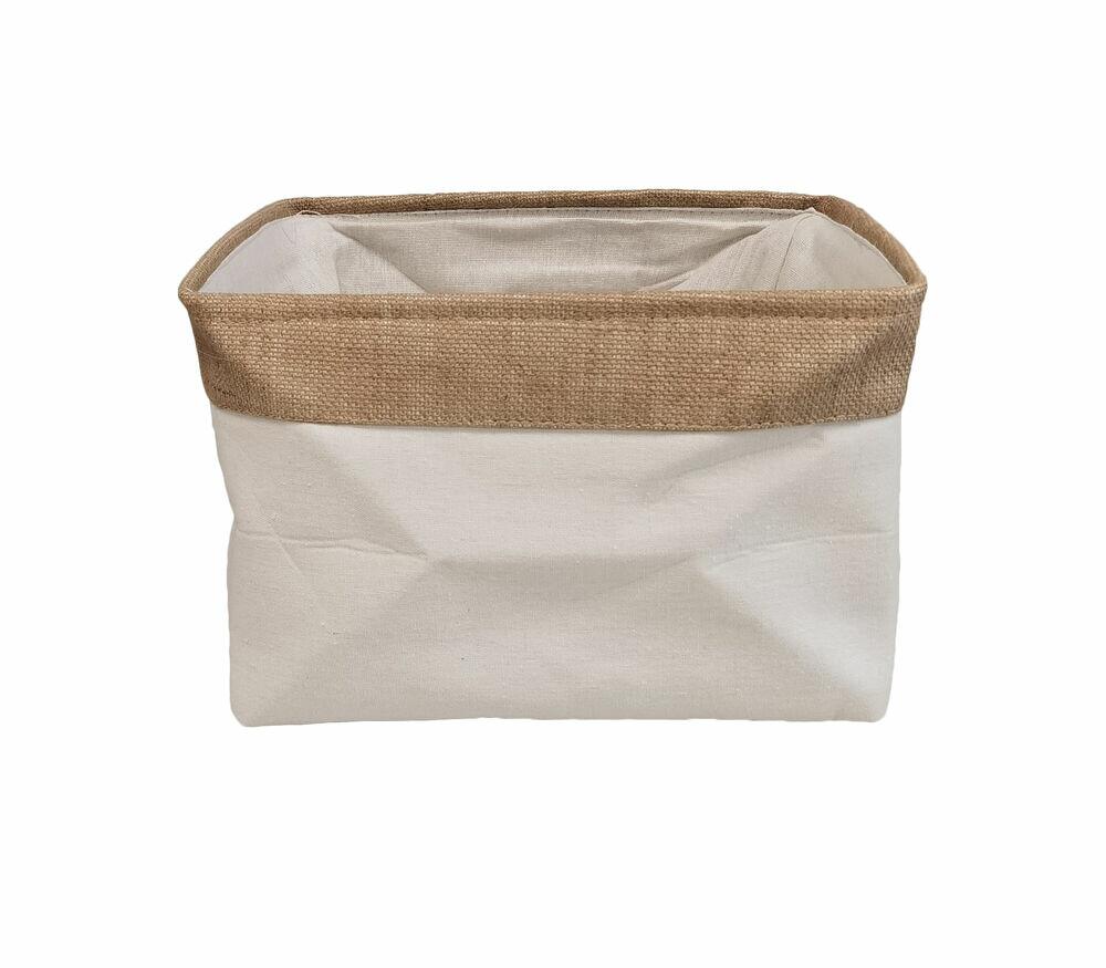 Cesto para Roupa Quadrada Lily 24x25cm Bege Casa&Ideia