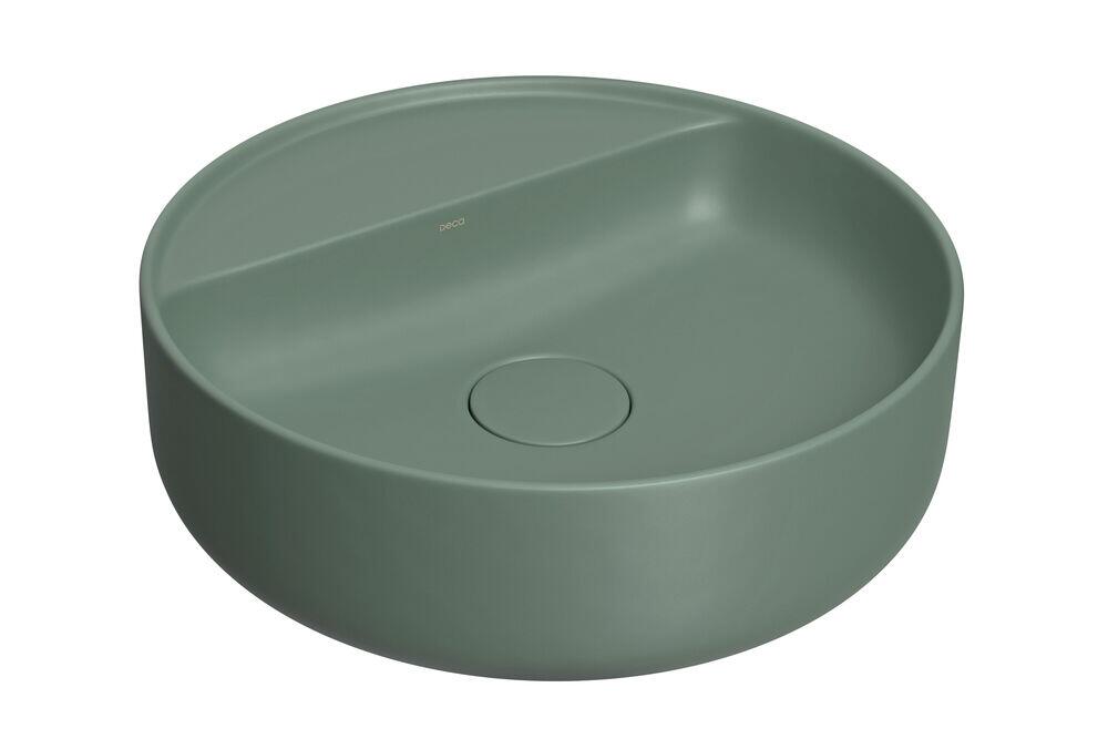 Cuba para Banheiro de Apoio Redonda com Mesa Slim 40cm Verde Sálvia L.12040.M.49 Deca