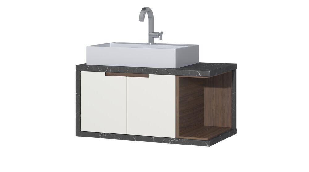 Balcão para Banheiro Matrix com Cuba 0,80 Cinzell C-Linea