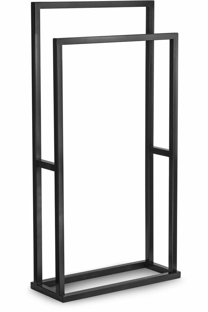 Porta Toalha Iron Piso 45x20 Preto Fosco Venturi