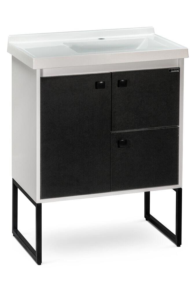 Balcão Potenza Pé Ferro 66 Branco/Preto Venturi
