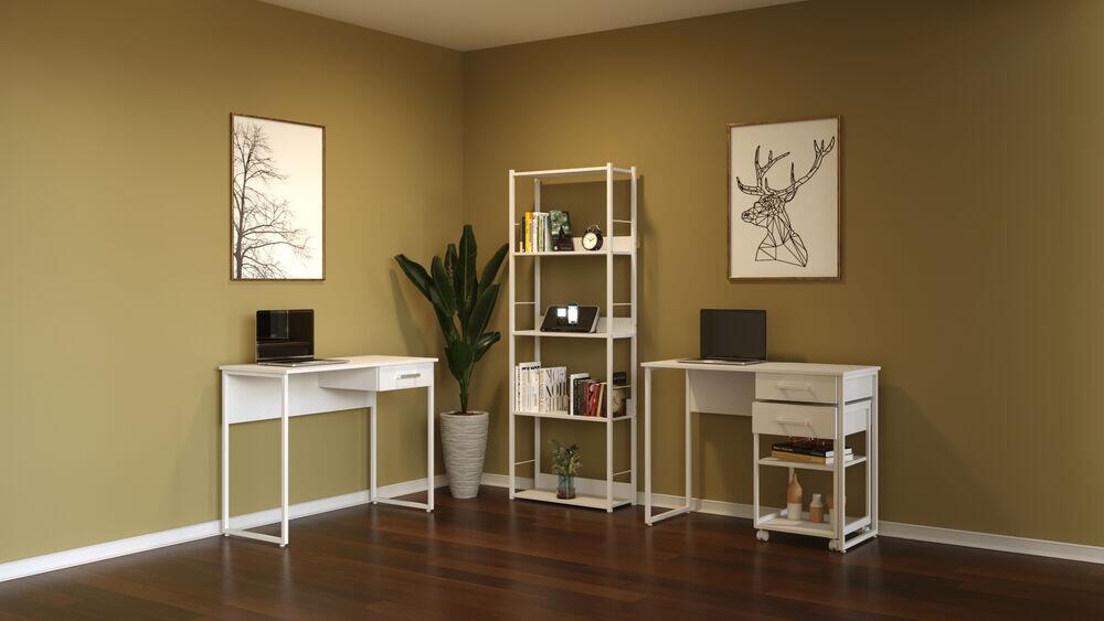 Mesa Chamber com 1 gaveta Branco Multivisão