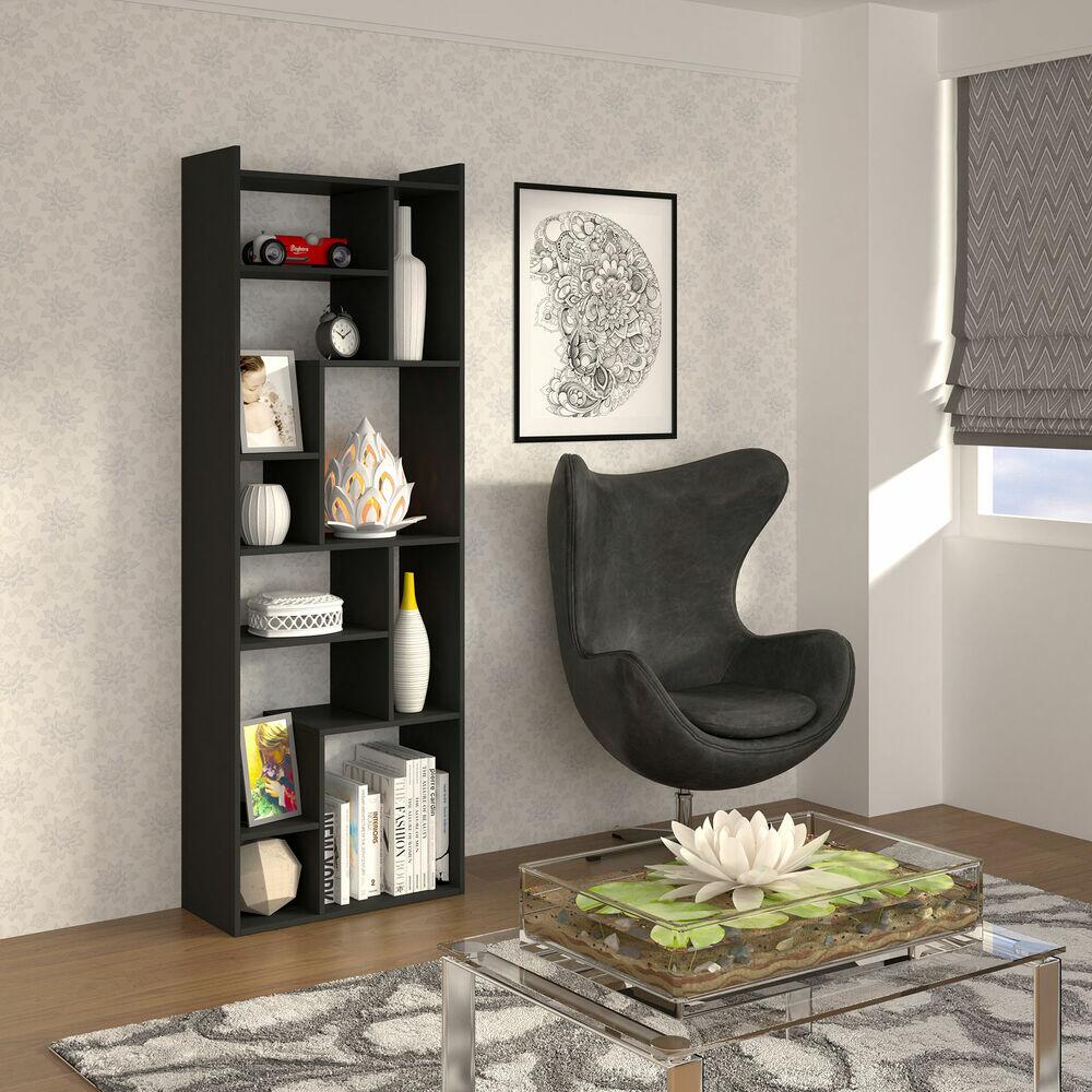 Estante Lotus 25,5x 63x 183,5cm Preto Multivisão