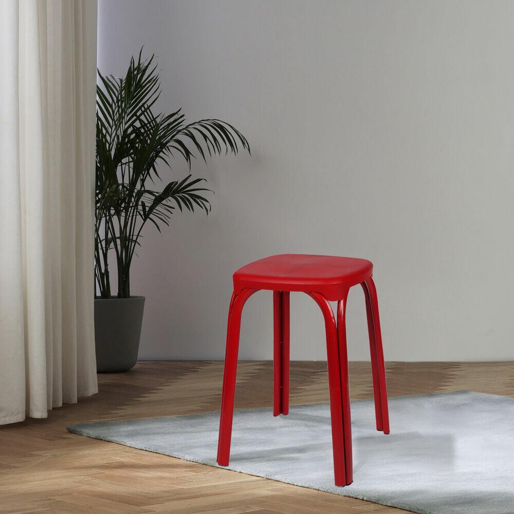 Banqueta Square Ferro Vermelho Diagonal
