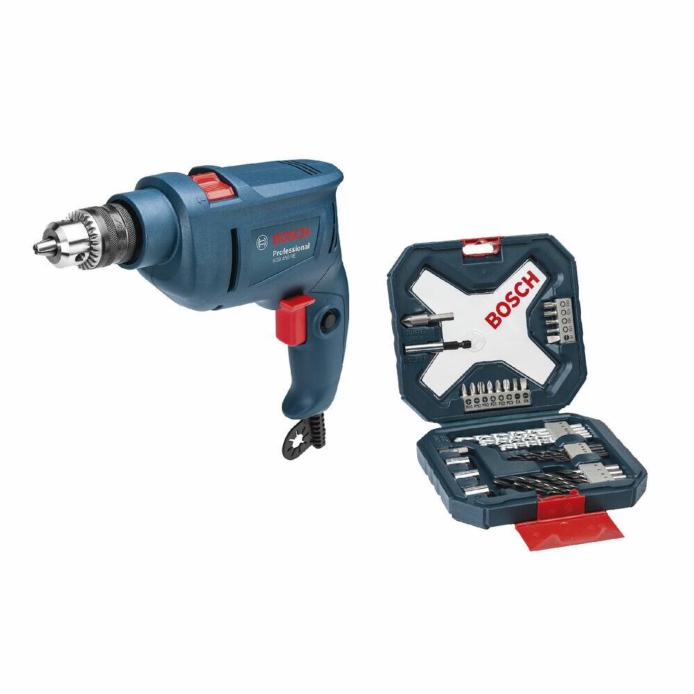 Furadeira de Impacto com 34 Acessórios Gsb X Line 1,6 Kg 450W Azul Bosch