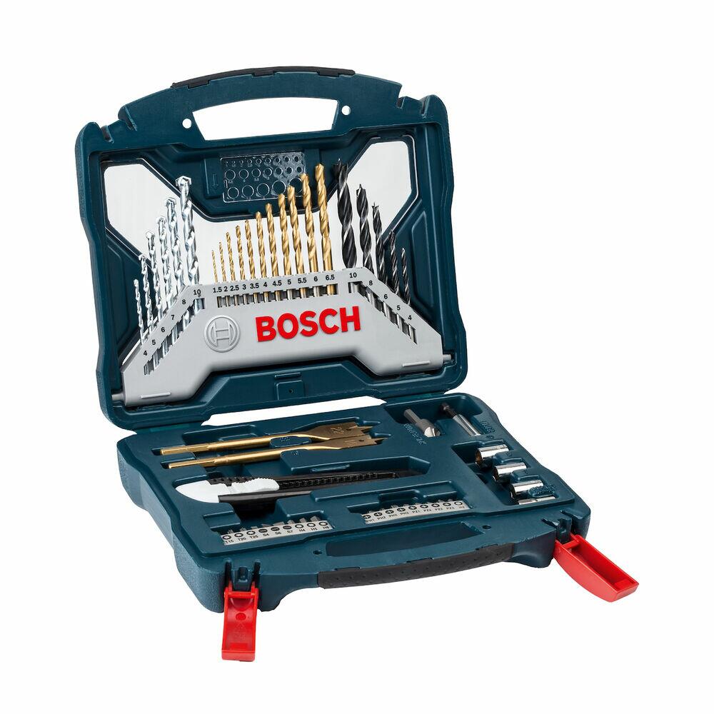Kit Brocas para Fixar e Parafusar X-Line 50 Peças de Titanium Cinza Bosch