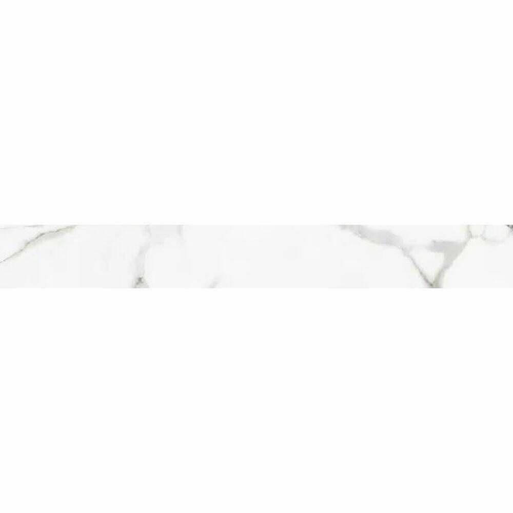 Rodapé Calacata Retificado Acetinado 10x83 Branco Málaga