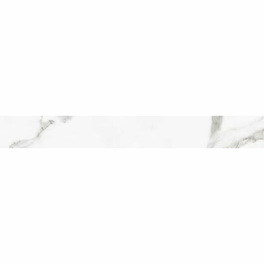 Rodapé Calacata Retificado Polido 10x82 Branco Málaga